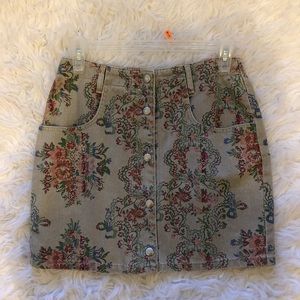 Vintage Guess Jeans Floral Denim Skirt